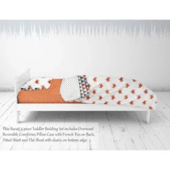 Bacati - Playful Fox Orange Gray 4 Pc Toddler Bedding Set -Baby Products Store GUEST 67550512 45c8 4a29 85e0 74cea403b2e2