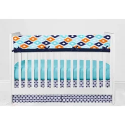 Bacati - Aztec Print Liam Aqua Orange Navy 10 Pc Crib Bedding Set With Long Rail Guard Cover -Baby Products Store GUEST 67e97002 8561 4913 afff e9ffabd0fc33