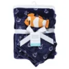 Hudson Baby Infant Boy Plush Blanket With Security Blanket, Clownfish, One Size