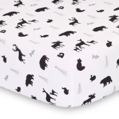 The Peanutshell Buffalo Plaid Woodland Theme Baby Crib Bedding Set - Red/Black/Gray - 3pc