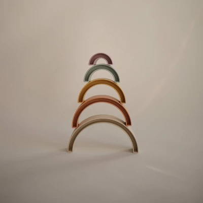 Mushie Rainbow Stacker Toy 1 Mushie Rainbow Stacker Toy