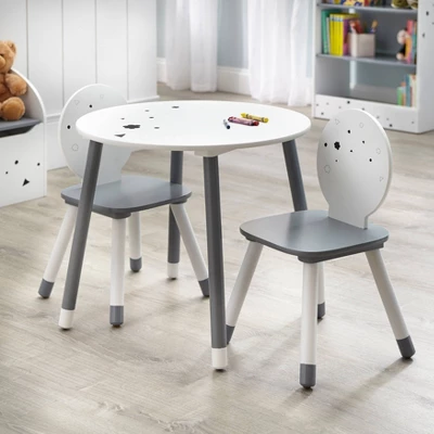 Talori Kids' Table And Chair Set With Bookshelf Gray/White - Buylateral 1 Talori Kids' Table And Chair Set With Bookshelf Gray/White - Buylateral