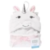Hudson Baby Infant Girl Hooded Animal Face Plush Blanket, White Unicorn, One Size