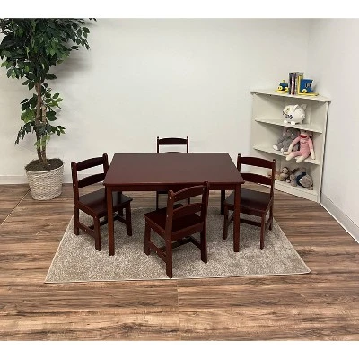 5pc Kids' Rectangle Table And Chair Set - Gift Mark 1 5pc Kids' Rectangle Table And Chair Set - Gift Mark