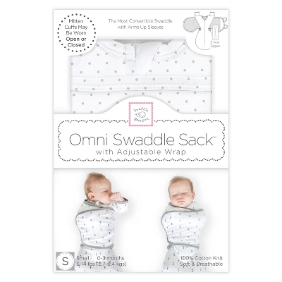 SwaddleDesigns Omni Swaddle Sack Swaddle Wrap - Sterling Polka Dots - S - 0-3 Months 1 SwaddleDesigns Omni Swaddle Sack Swaddle Wrap - Sterling Polka Dots - S - 0-3 Months