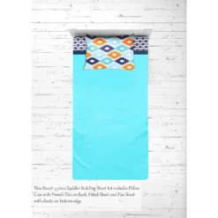 Bacati - Liam Aqua Orange Navy 3 Pc Toddler Bedding Sheet Set -Baby Products Store GUEST 747d7a5e 6c35 461b 8d02 c885240086f1