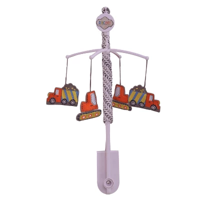 Bacati - Construction Yellow Orange Blue Gray 10 Pc Crib Bedding Set With Long Rail Guard Cover 2 Bacati - Construction Yellow Orange Blue Gray 10 Pc Crib Bedding Set With Long Rail Guard Cover - Image 2