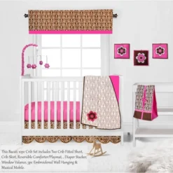 Bacati - Damask Pink Fuschia Chocolate 10 Pc Crib Bedding Set With 2 Crib Fitted Sheets -Baby Products Store GUEST 76dc669c 0d51 4649 be47 97deb94f23bc