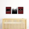 Big Dot Of Happiness Lumberjack - Channel The Flannel - Buffalo Plaid Nursery Wall Art, Kids Room & Cabin Decor - 7.5 X 10 Inches - Set Of 3 Prints