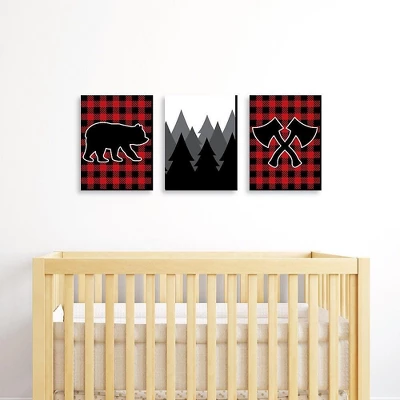Big Dot Of Happiness Lumberjack - Channel The Flannel - Buffalo Plaid Nursery Wall Art, Kids Room & Cabin Decor - 7.5 X 10 Inches - Set Of 3 Prints 1 Big Dot Of Happiness Lumberjack - Channel The Flannel - Buffalo Plaid Nursery Wall Art, Kids Room & Cabin Decor - 7.5 X 10 Inches - Set Of 3 Prints