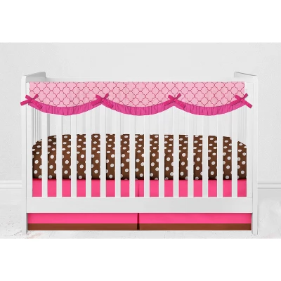 Bacati - Ladybugs Pink Chocolate 10 Pc Crib Bedding Set With Long Rail Guard Cover 9 Bacati - Ladybugs Pink Chocolate 10 Pc Crib Bedding Set With Long Rail Guard Cover - Image 9