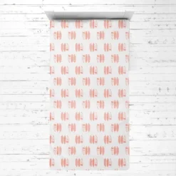 Bacati - Olivia Feathers Coral Muslin 3 Pc Toddler Bed Sheet Set