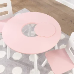 Round Storage Table And Chair Set White/Pink - KidKraft -Baby Products Store GUEST 7e4f9579 3256 4a09 80a3 f3c90da64893
