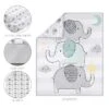 The Peanutshell Elephant Dreams 5-Piece Baby Crib Bedding Set With Quilt And Blanket