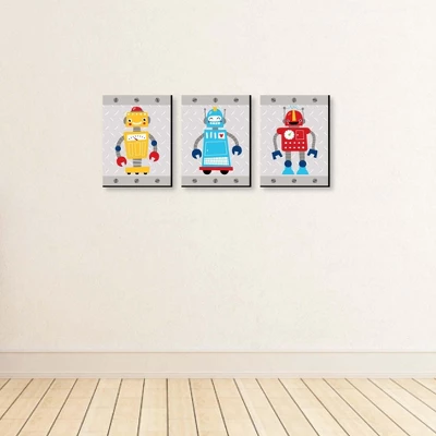 Big Dot Of Happiness Gear Up Robots - Nursery Wall Art And Kids Room Decor - 7.5 X 10 Inches - Set Of 3 Prints 2 Big Dot Of Happiness Gear Up Robots - Nursery Wall Art And Kids Room Decor - 7.5 X 10 Inches - Set Of 3 Prints - Image 2