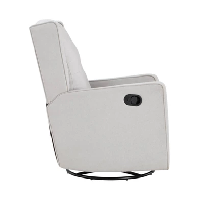 Suite Bebe Bryton Gliding Swivel Recliner Accent Chair - Tufted - Woven Gray Fabric 3 Suite Bebe Bryton Gliding Swivel Recliner Accent Chair - Tufted - Woven Gray Fabric - Image 3