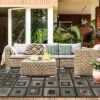 Color Block Tile Geometric Indoor Outdoor Runner Or Area Rug By Blue Nile Mills