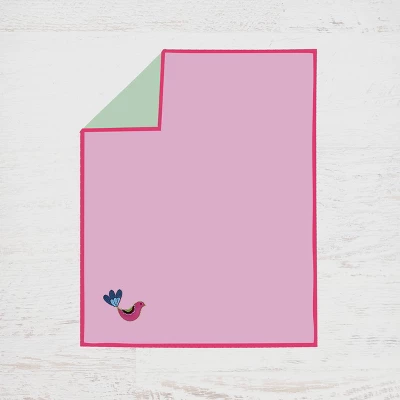 Bacati - Botanical Floral Birds Pink Multicolor 6 Pc Crib Bedding Set With Long Rail Guard Cover 3 Bacati - Botanical Floral Birds Pink Multicolor 6 Pc Crib Bedding Set With Long Rail Guard Cover - Image 3