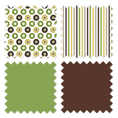 Bacati - Mod Dots Stripes Green Yellow Beige Brown 3 Pc Crib Bedding Set 4 Bacati - Mod Dots Stripes Green Yellow Beige Brown 3 Pc Crib Bedding Set - Image 4