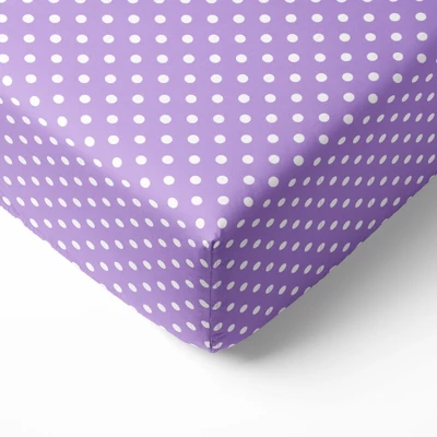 Bacati - Lilac Pin Dots 3 Pc Toddler Bed Sheet Set 2 Bacati - Lilac Pin Dots 3 Pc Toddler Bed Sheet Set - Image 2