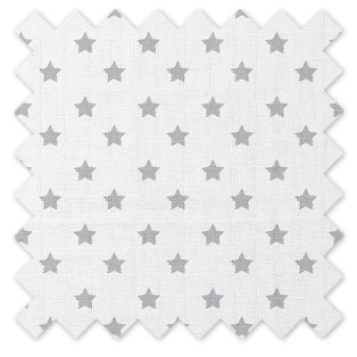Bacati - Stars Gray Muslin 3 Pc Toddler Bed Sheet Set 100 Percent Cotton 5 Bacati - Stars Gray Muslin 3 Pc Toddler Bed Sheet Set 100 Percent Cotton - Image 5