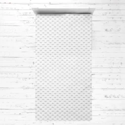 Bacati - Moustache Gray Muslin 3 Pc Toddler Bed Sheet Set 100 Percent Cotton