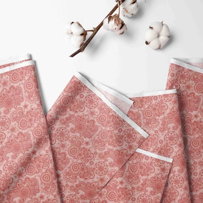 Bacati - Sophia Paisley Aqua/Coral 3 Layer Crib/Toddler Bed Skirt 2 Bacati - Sophia Paisley Aqua/Coral 3 Layer Crib/Toddler Bed Skirt - Image 2