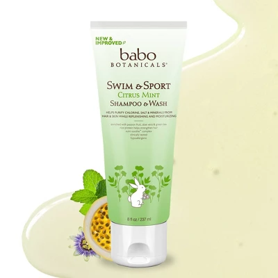 Babo Botanicals Swim & Sport Citrus Mint Baby Shampoo & Wash - (Select Size) 3 Babo Botanicals Swim & Sport Citrus Mint Baby Shampoo & Wash - (Select Size) - Image 3