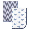 Hudson Baby Infant Boy Cotton Swaddle Blankets, Whale, One Size