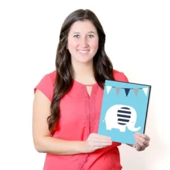 Big Dot Of Happiness Blue Elephant - Baby Boy Nursery Wall Art And Kids Room Decorations - Gift Ideas - 7.5 X 10 Inches - Set Of 3 Prints -Baby Products Store GUEST ae46ad3b 69a3 446b a4de c2463f02b047