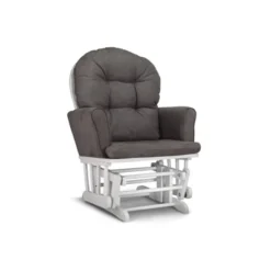 Graco Parker Semi-Upholstered Glider And Nursing Ottoman - White/Gray