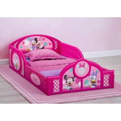 Disney Minnie Mouse Plastic Sleep And Play Toddler Bed With Attached Guardrails - Delta Children 1 Disney Minnie Mouse Plastic Sleep And Play Toddler Bed With Attached Guardrails - Delta Children