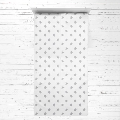 Bacati - Stars Gray Muslin 3 Pc Toddler Bed Sheet Set 100 Percent Cotton 1 Bacati - Stars Gray Muslin 3 Pc Toddler Bed Sheet Set 100 Percent Cotton