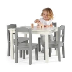 5pc Kids' Wood Table And Chair Set White/Gray - Humble Crew 9 5pc Kids' Wood Table And Chair Set White/Gray - Humble Crew -Baby Products Store GUEST b250b1e5 b6d0 4843 bd95 97df8b0d8c7e