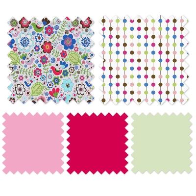 Bacati - Botanical Floral Birds Pink Multicolor 3 Pc Crib Bedding Set 5 Bacati - Botanical Floral Birds Pink Multicolor 3 Pc Crib Bedding Set - Image 5