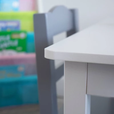 5pc Kids' Wood Table And Chair Set White/Gray - Humble Crew 3 5pc Kids' Wood Table And Chair Set White/Gray - Humble Crew - Image 3