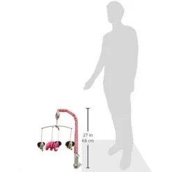 Bacati - Elephants Musical Mobile Pink/Grey