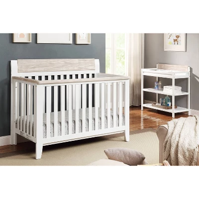 Suite Bebe Hayes 4-in-1 Convertible Crib - White/Natural 1 Suite Bebe Hayes 4-in-1 Convertible Crib - White/Natural