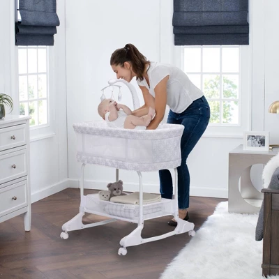Delta Children SleepCool Rocking Bassinet With Airflow Mesh 1 Delta Children SleepCool Rocking Bassinet With Airflow Mesh