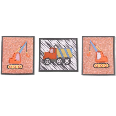 Bacati - Construction Yellow Orange Blue Gray 10 Pc Crib Bedding Set With Long Rail Guard Cover 10 Bacati - Construction Yellow Orange Blue Gray 10 Pc Crib Bedding Set With Long Rail Guard Cover - Image 10