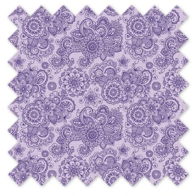 Bacati - Floral Scroll Printed Purple 100 Percent Cotton Universal Baby US Standard Crib Or Toddler Bed Fitted Sheet 5 Bacati - Floral Scroll Printed Purple 100 Percent Cotton Universal Baby US Standard Crib Or Toddler Bed Fitted Sheet - Image 5