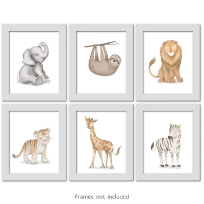 Lambs & Ivy Watercolor Safari Jungle Animals Unframed Nursery/Child Wall Art 4 Lambs & Ivy Watercolor Safari Jungle Animals Unframed Nursery/Child Wall Art - Image 4