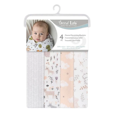 Trend Lab Woodland Flannel Receiving Blankets - 4pk 1 Trend Lab Woodland Flannel Receiving Blankets - 4pk