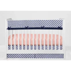 Bacati - Emma Coral Mint Navy 6 Pc Crib Bedding Set With Long Rail Guard Cover -Baby Products Store GUEST bc66f460 962e 4962 8498 05615ce710b4