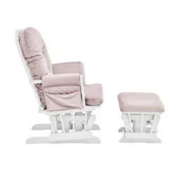 Suite Bebe Mason Glider And Ottoman - White Wood And Pink Fabric -Baby Products Store GUEST be2bc4b1 6ad8 4e28 a1f8 a8ea38798630