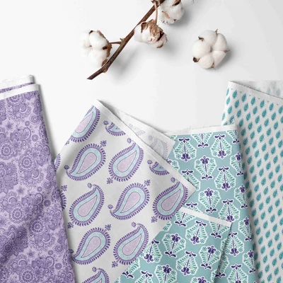 Bacati - Paisley Isabella Purple Lilac Aqua 4 Pc Crib Bedding Set With Diaper Caddy 1 Bacati - Paisley Isabella Purple Lilac Aqua 4 Pc Crib Bedding Set With Diaper Caddy