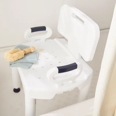 McKesson Bath Chair With Backrest, Plastic Shower Seat, 1 Count 2 McKesson Bath Chair With Backrest, Plastic Shower Seat, 1 Count - Image 2