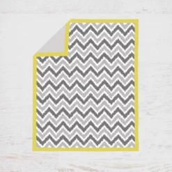 Bacati - Ikat Dots Giraffe Yellow Grey Muslin Neutral 3 Pc Crib Set