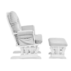 Suite Bebe Mason Glider And Ottoman - White Wood And Gray Fabric -Baby Products Store GUEST cef71344 11f5 4715 9a3a a1ed1a539c58