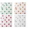 Bacati - Stars Neutral Swaddling Muslin Blankets Of 4 (Green,Orange,Red,Gray)